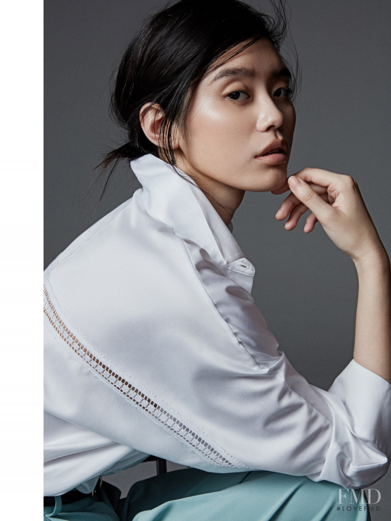 Ming Xi featured in  the Massimo Dutti Magnolia Bloom lookbook for Summer 2017