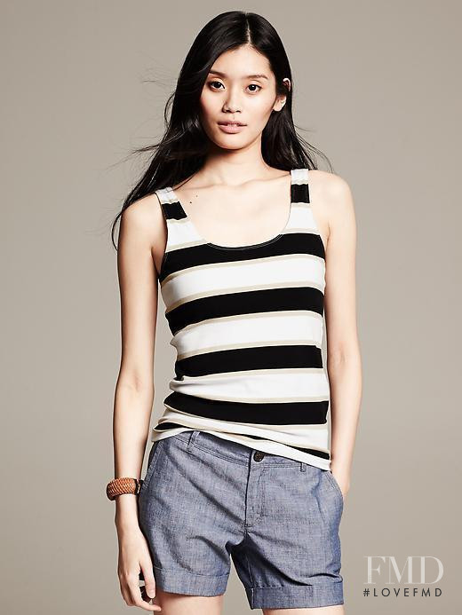 Ming Xi featured in  the Banana Republic lookbook for Spring/Summer 2014