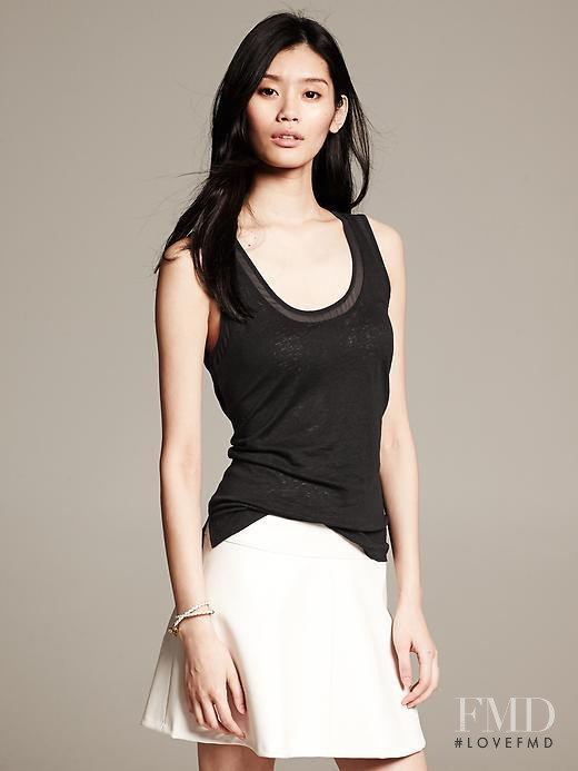 Ming Xi featured in  the Banana Republic lookbook for Spring/Summer 2014