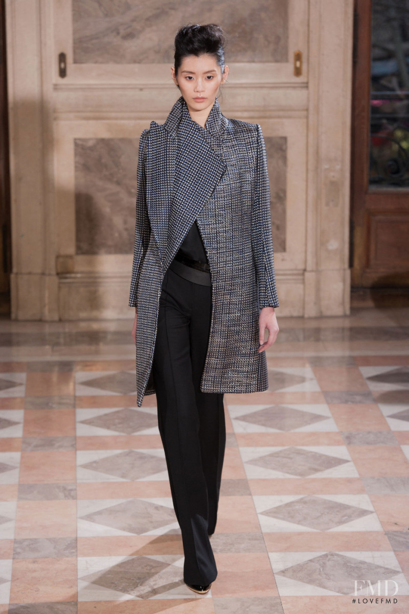 Ming Xi featured in  the Bouchra Jarrar fashion show for Spring/Summer 2014