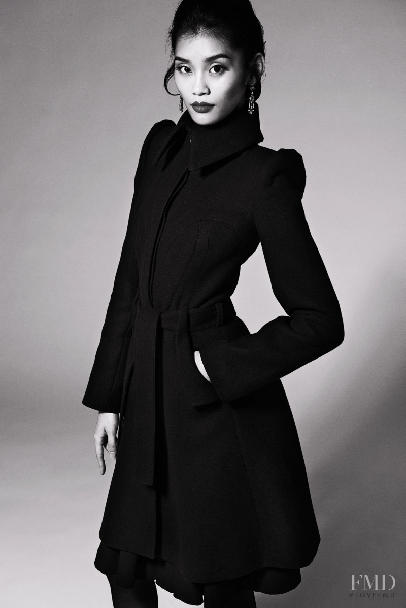 Ming Xi featured in  the Zac Posen lookbook for Pre-Fall 2014