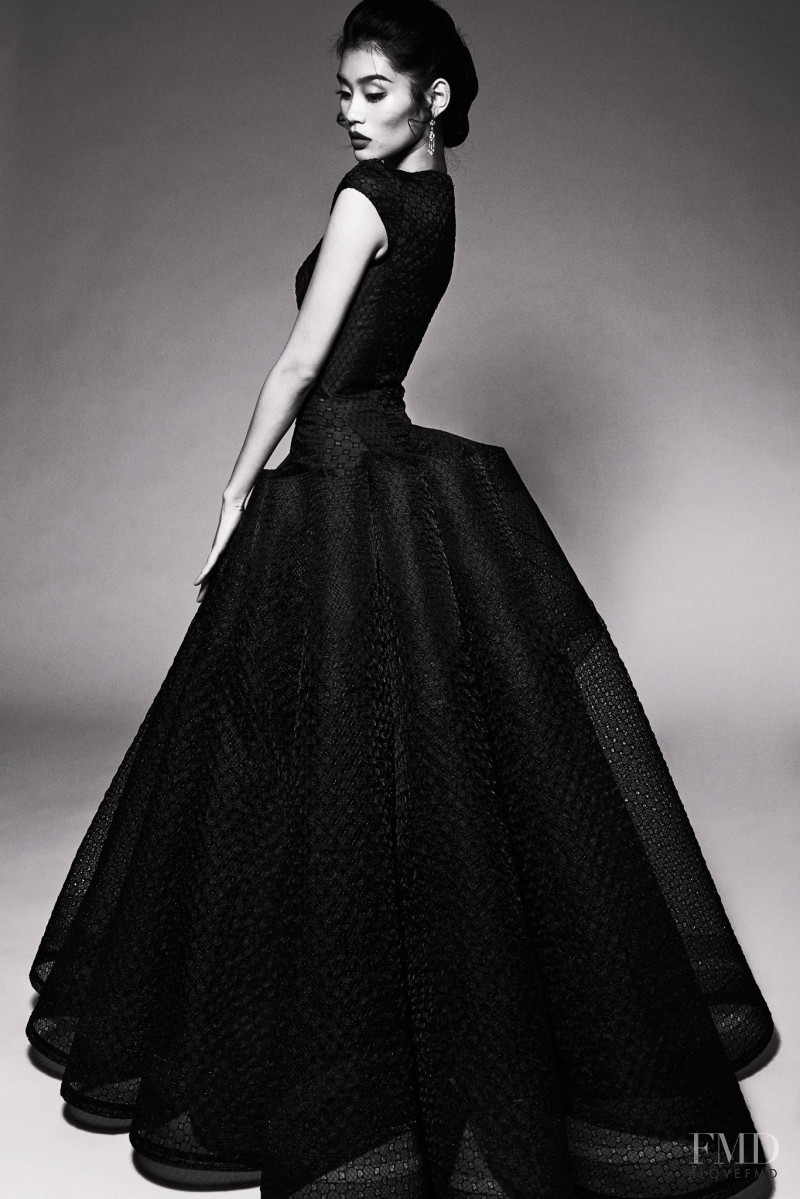 Ming Xi featured in  the Zac Posen lookbook for Pre-Fall 2014