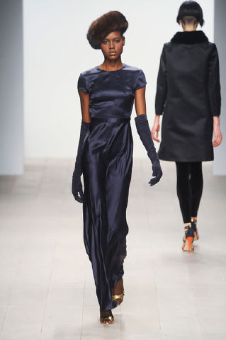 Ajak Deng featured in  the Issa fashion show for Autumn/Winter 2012