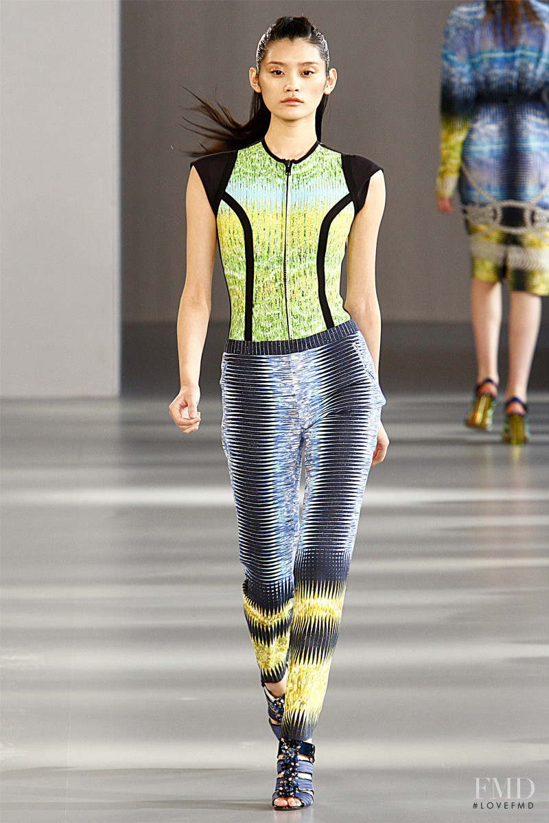 Ming Xi featured in  the Peter Pilotto fashion show for Spring/Summer 2012