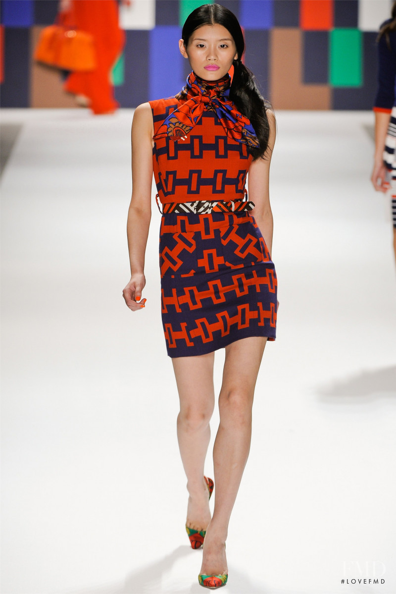 Ming Xi featured in  the Milly fashion show for Spring/Summer 2012