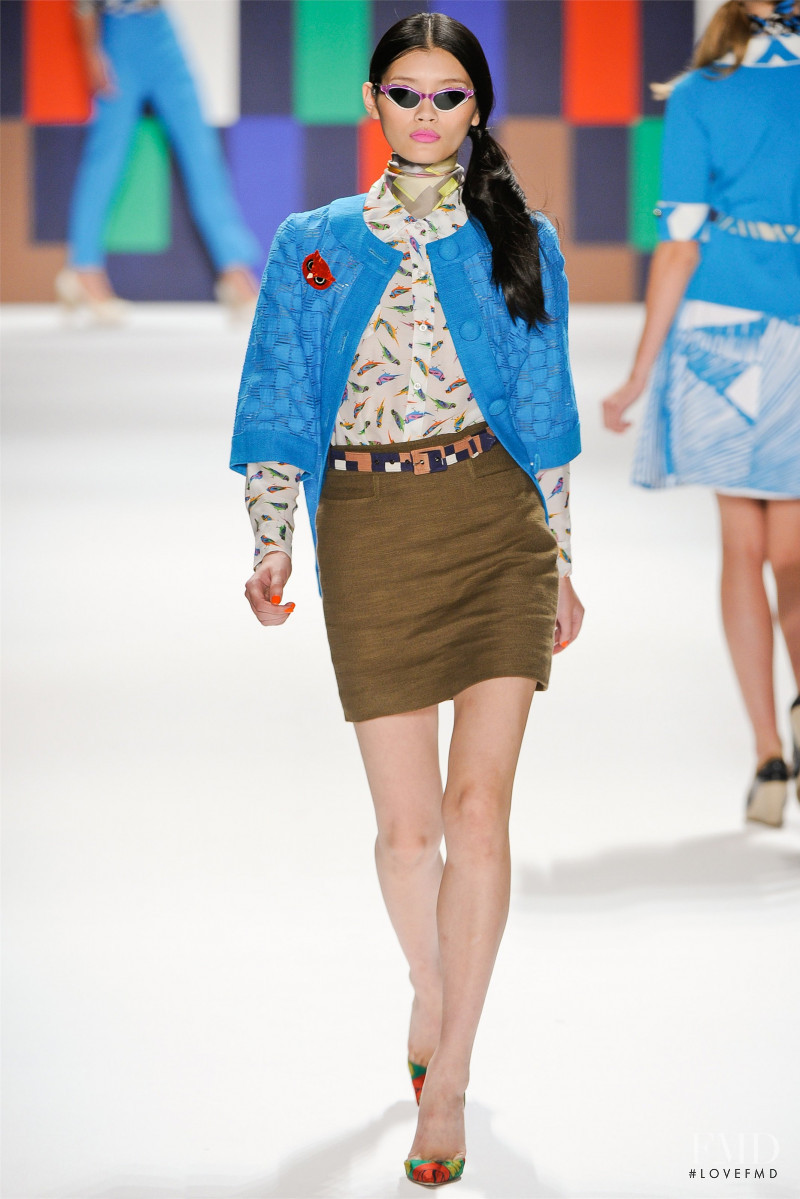 Ming Xi featured in  the Milly fashion show for Spring/Summer 2012