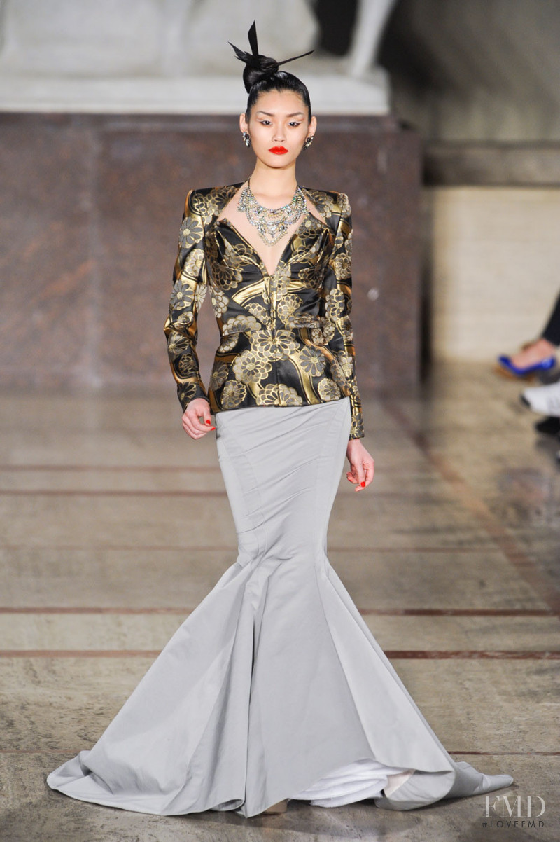 Ming Xi featured in  the Zac Posen fashion show for Autumn/Winter 2012