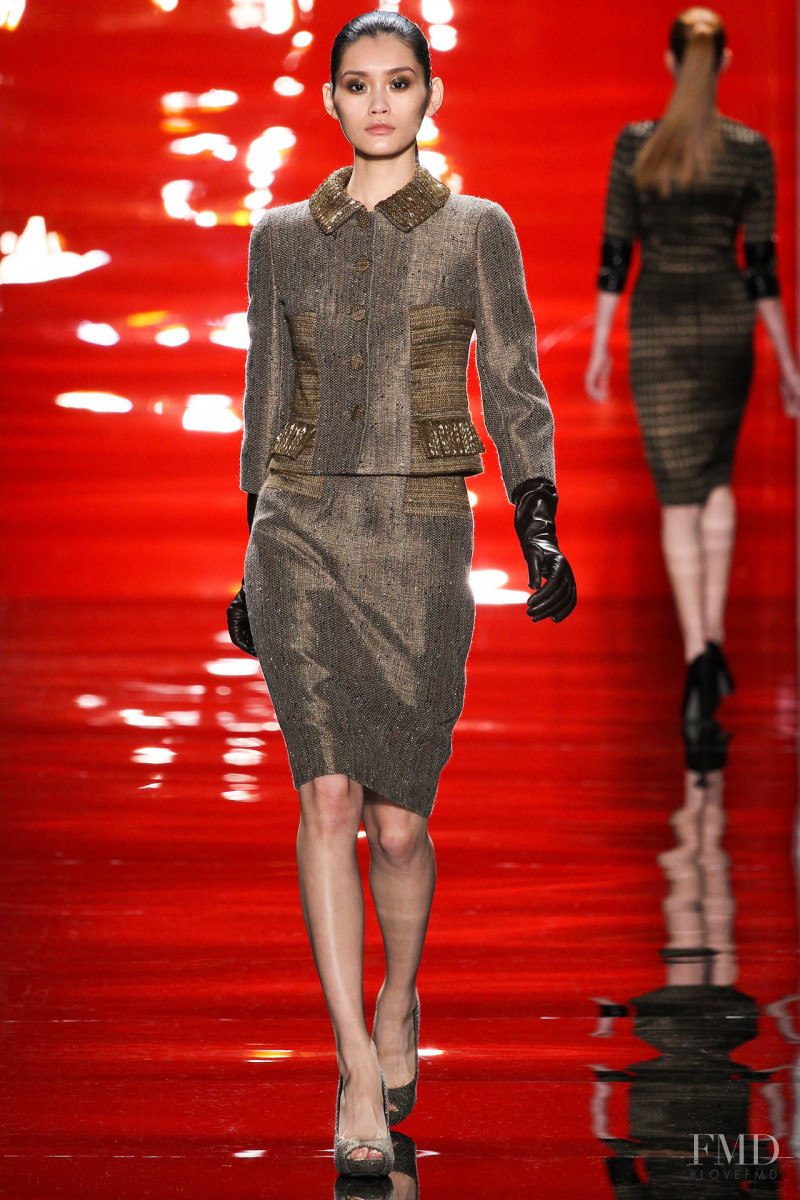 Ming Xi featured in  the Reem Acra fashion show for Autumn/Winter 2012