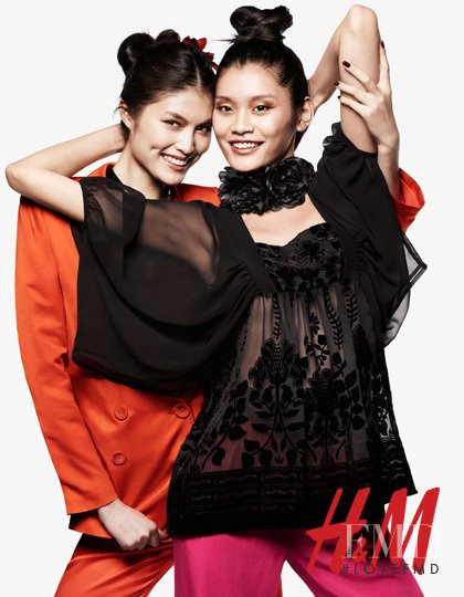 Ming Xi featured in  the H&M advertisement for Holiday 2011