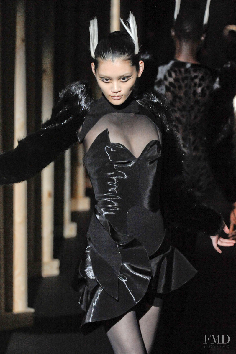 Ming Xi featured in  the Mugler fashion show for Autumn/Winter 2011