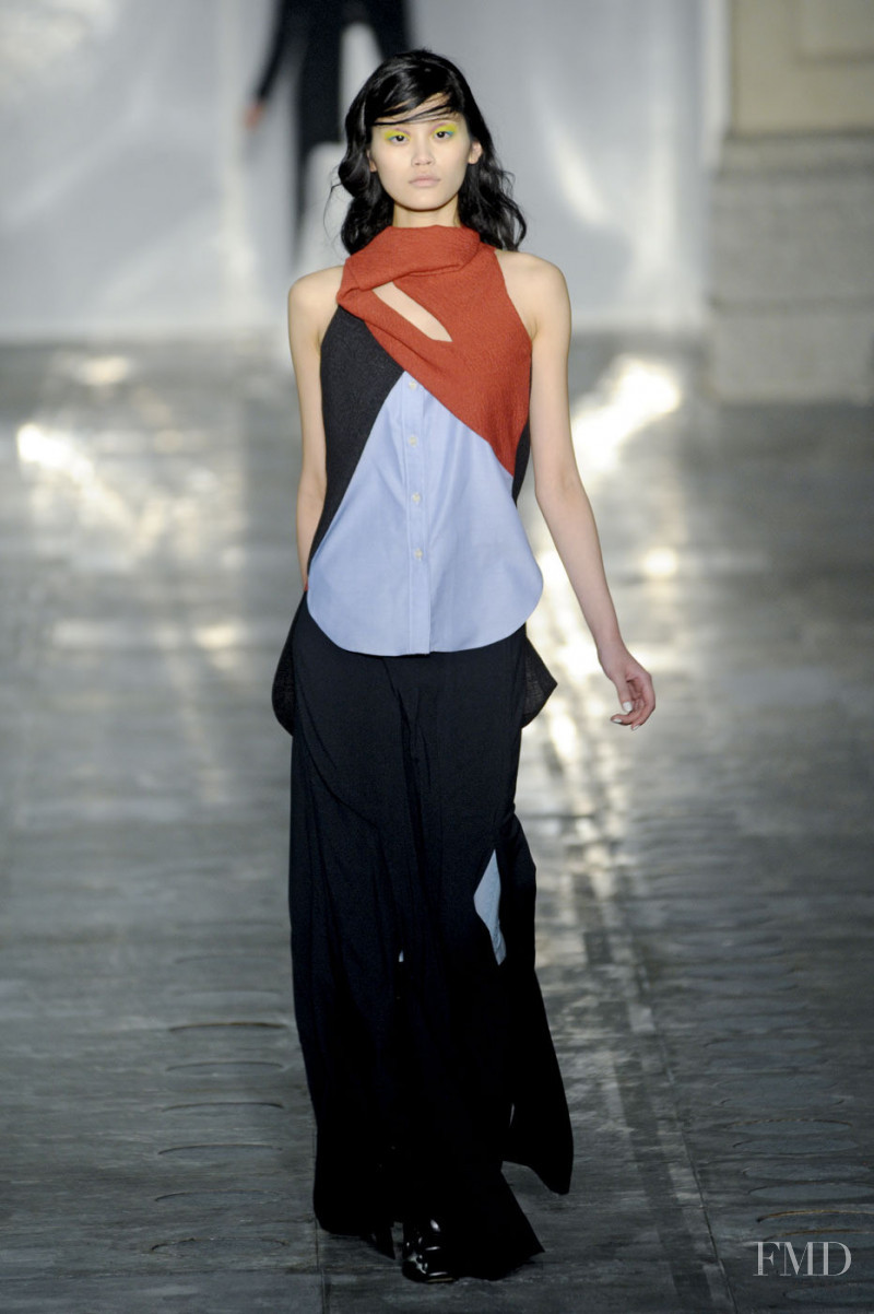 Ming Xi featured in  the Peter Pilotto fashion show for Autumn/Winter 2011