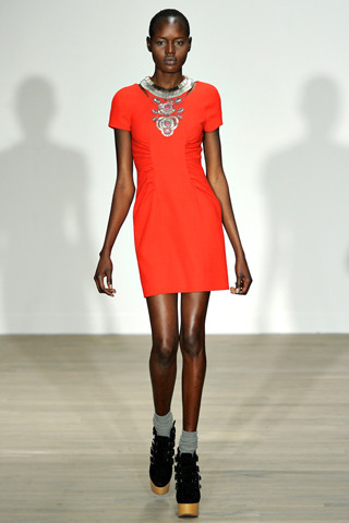 Ajak Deng featured in  the Matthew Williamson fashion show for Autumn/Winter 2011