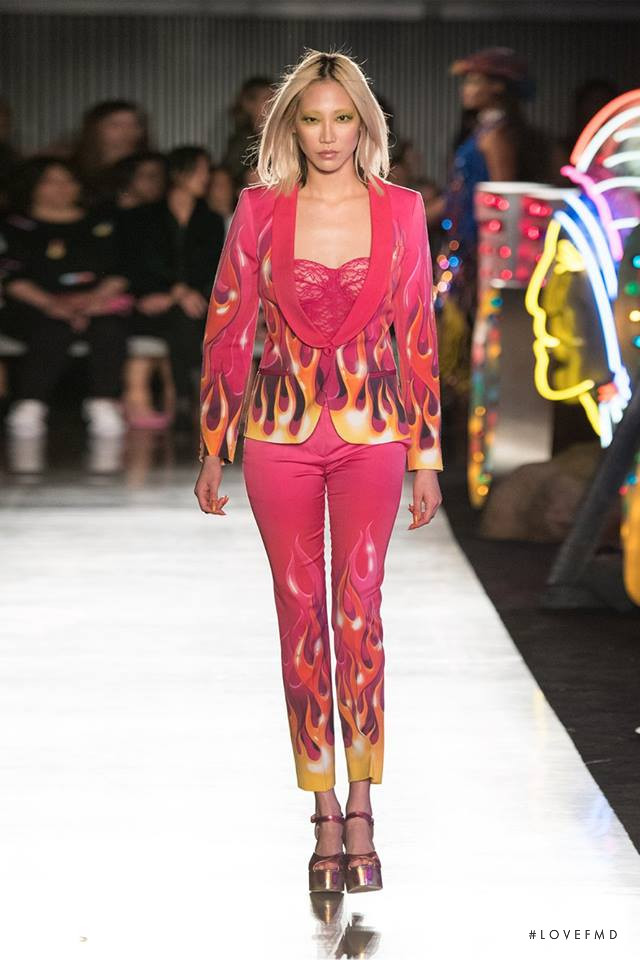 Soo Joo Park featured in  the Moschino fashion show for Spring/Summer 2018