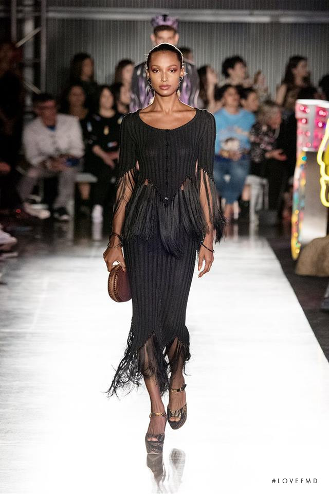 Jasmine Tookes featured in  the Moschino fashion show for Spring/Summer 2018