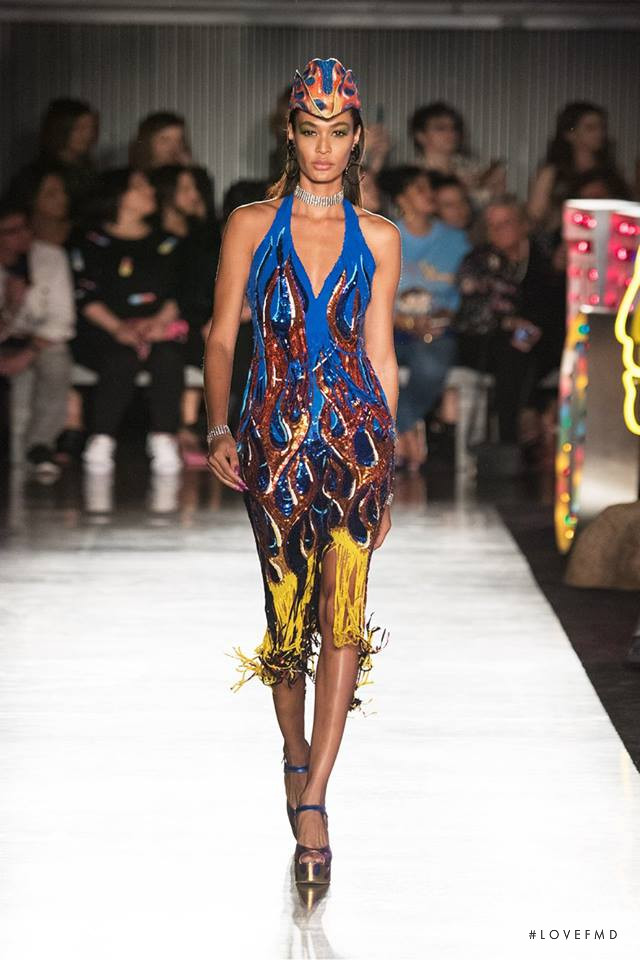 Joan Smalls featured in  the Moschino fashion show for Spring/Summer 2018