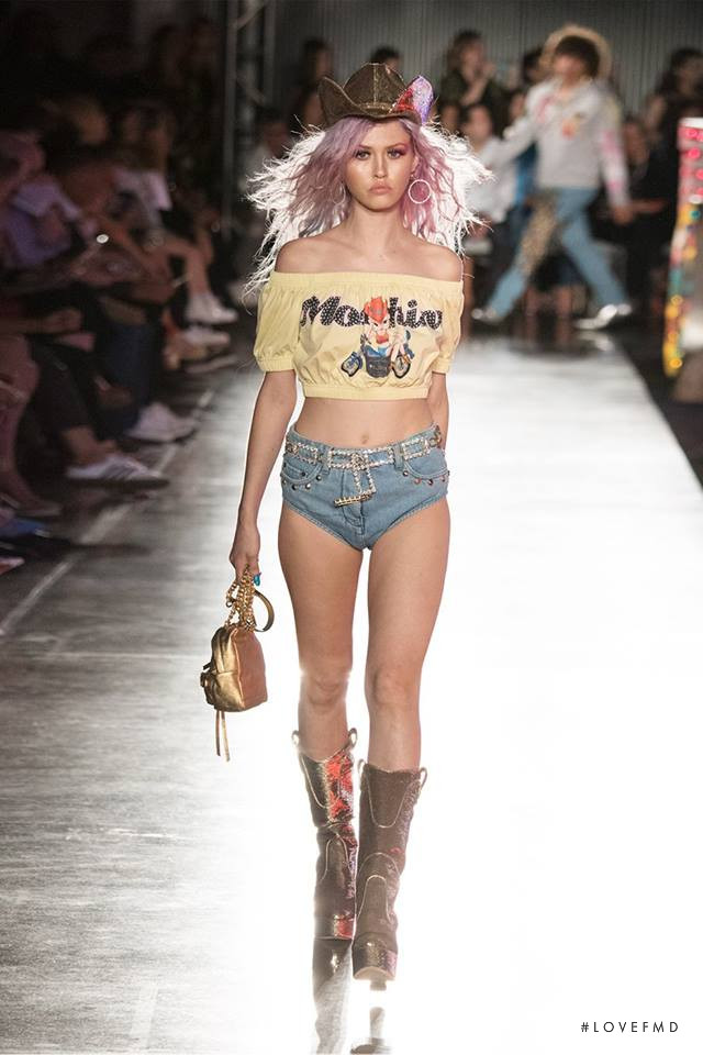 Charlotte Free featured in  the Moschino fashion show for Spring/Summer 2018