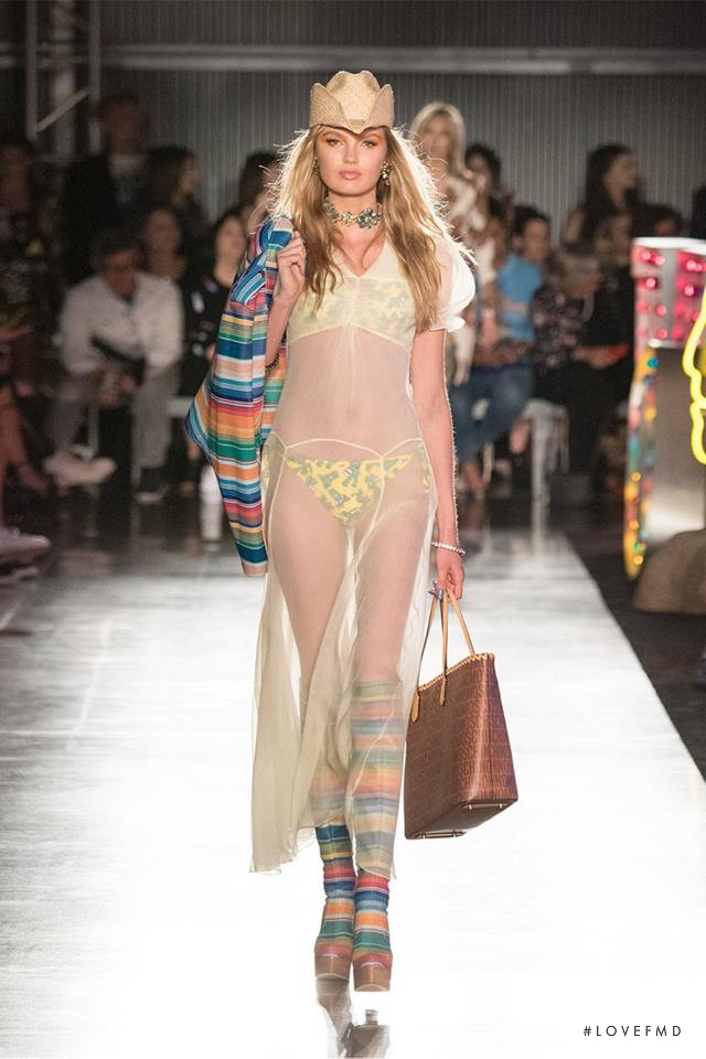 Romee Strijd featured in  the Moschino fashion show for Spring/Summer 2018