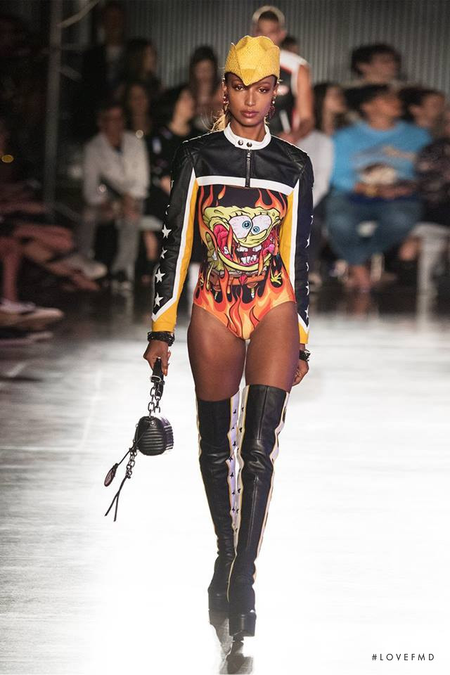 Jasmine Tookes featured in  the Moschino fashion show for Spring/Summer 2018