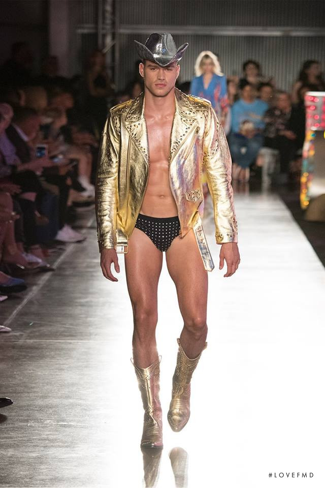 Matthew Noszka featured in  the Moschino fashion show for Spring/Summer 2018