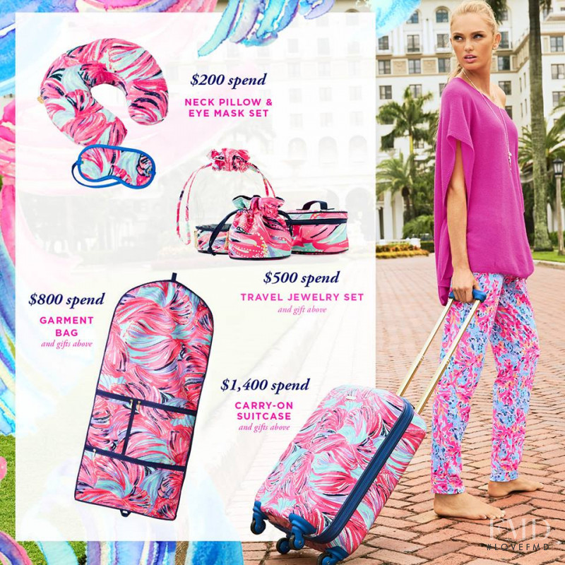 Romee Strijd featured in  the Lilly Pulitzer advertisement for Resort 2017