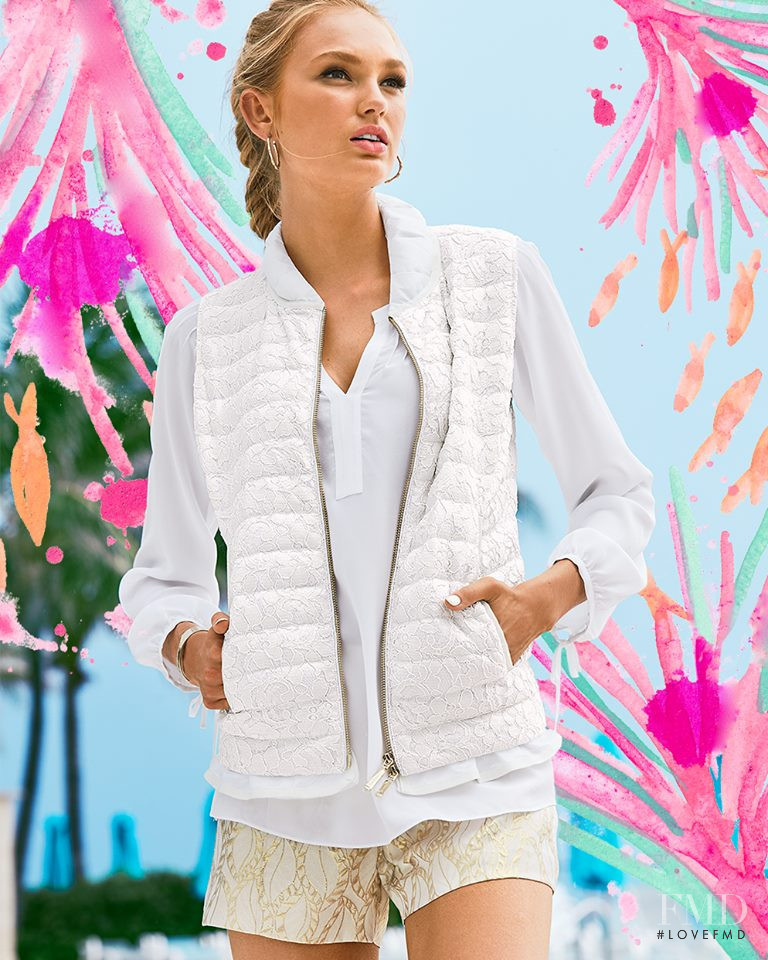 Romee Strijd featured in  the Lilly Pulitzer advertisement for Resort 2017