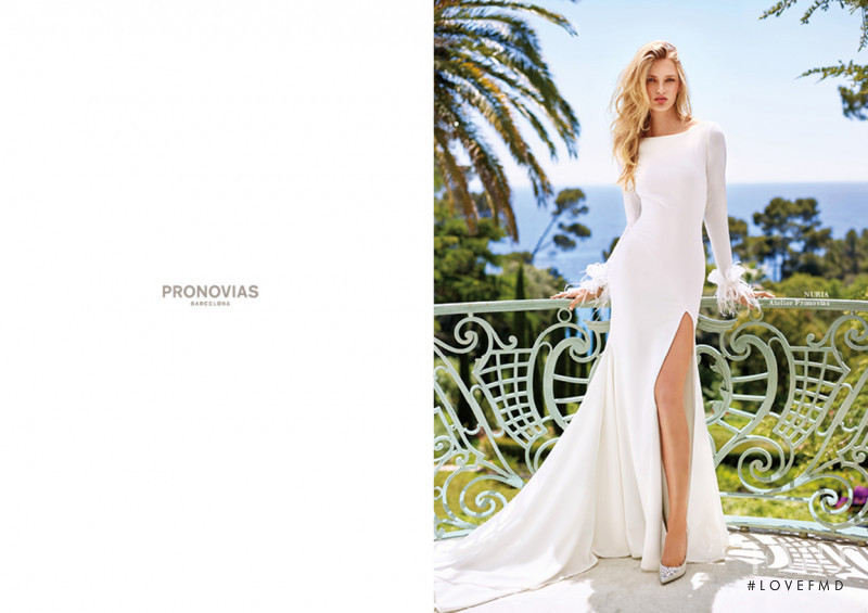 Romee Strijd featured in  the Pronovias catalogue for Spring/Summer 2017