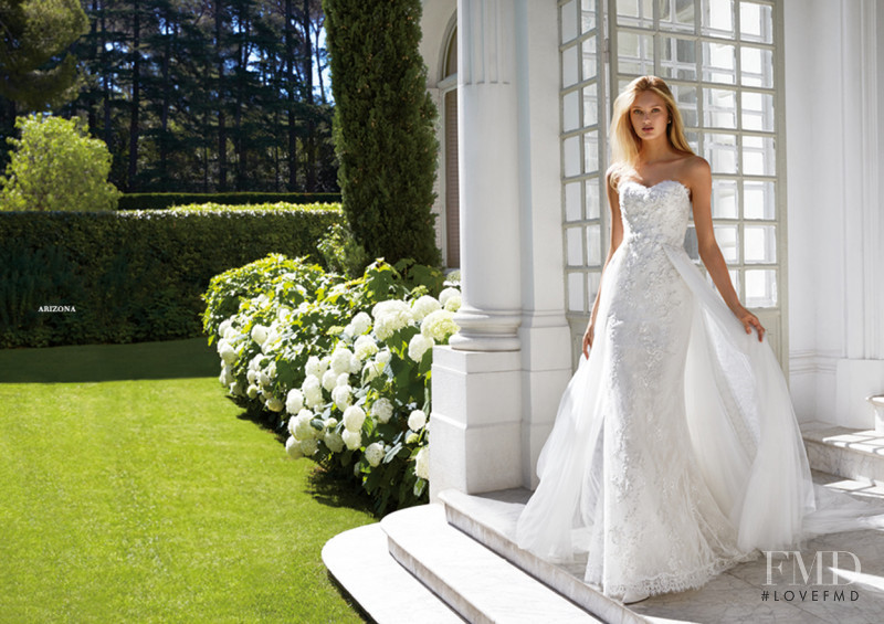 Romee Strijd featured in  the Pronovias catalogue for Spring/Summer 2017