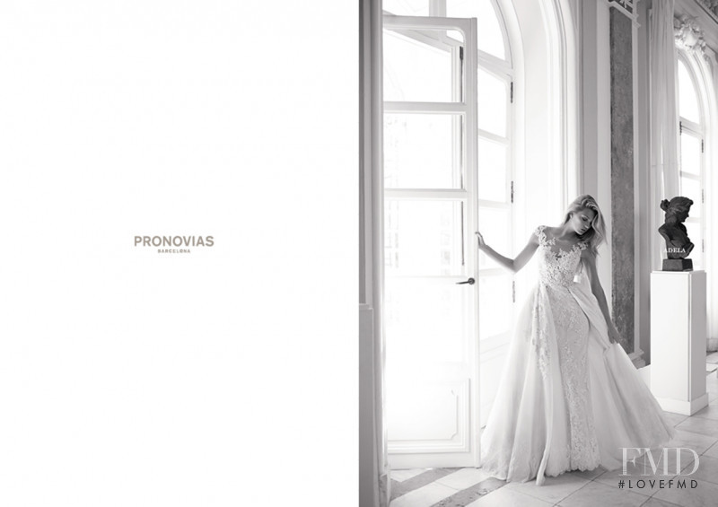 Romee Strijd featured in  the Pronovias catalogue for Spring/Summer 2017