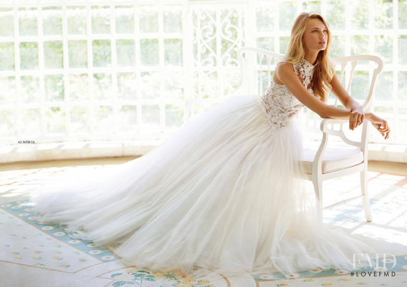 Romee Strijd featured in  the Pronovias catalogue for Spring/Summer 2017