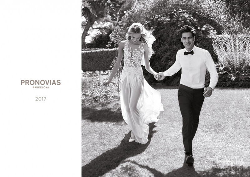 Romee Strijd featured in  the Pronovias catalogue for Spring/Summer 2017