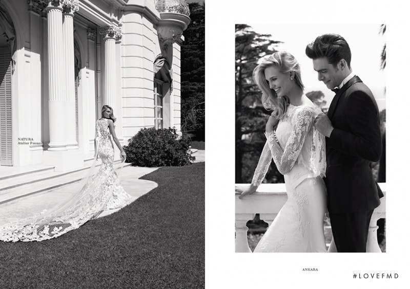 Romee Strijd featured in  the Pronovias catalogue for Spring/Summer 2017