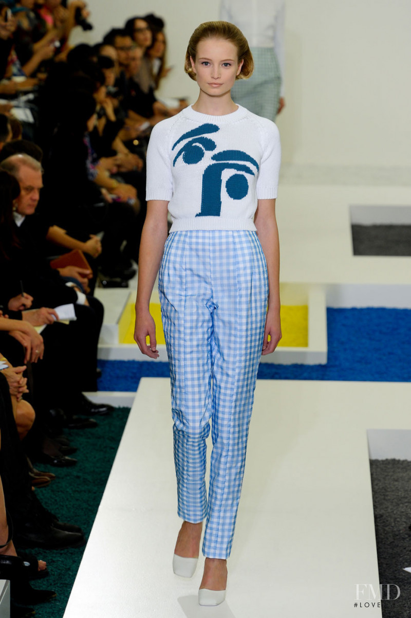 Maud Welzen featured in  the Jil Sander fashion show for Spring/Summer 2012