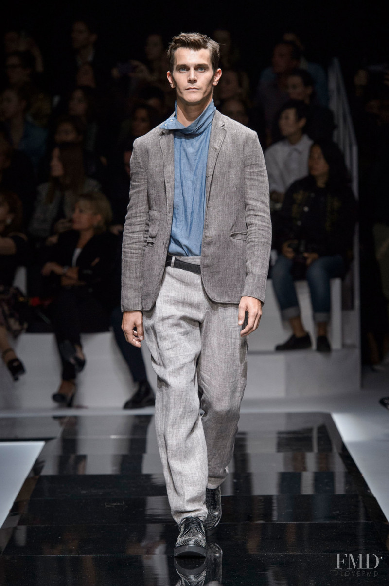 Vincent Lacrocq featured in  the Emporio Armani fashion show for Spring/Summer 2018