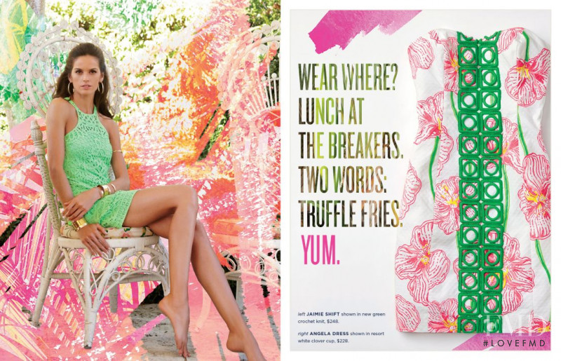 Izabel Goulart featured in  the Lilly Pulitzer catalogue for Spring 2015