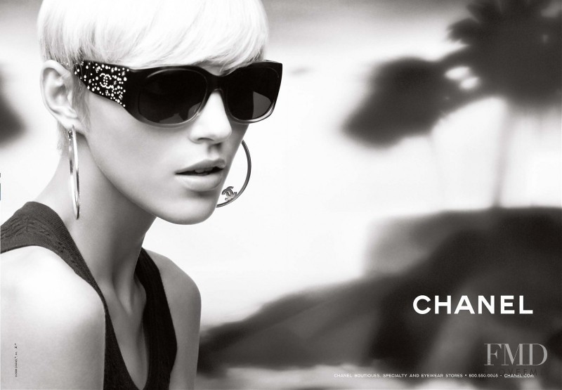 Anja Rubik featured in  the Chanel Eyewear advertisement for Spring/Summer 2008