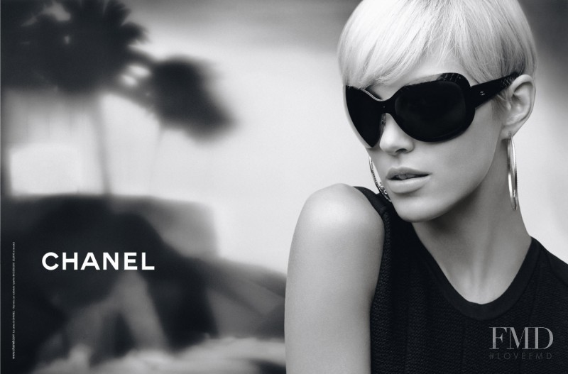 Anja Rubik featured in  the Chanel Eyewear advertisement for Spring/Summer 2008