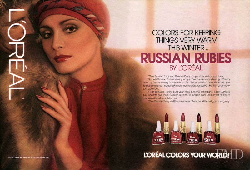 Catherine Roberts featured in  the L\'Oreal Paris advertisement for Autumn/Winter 1978