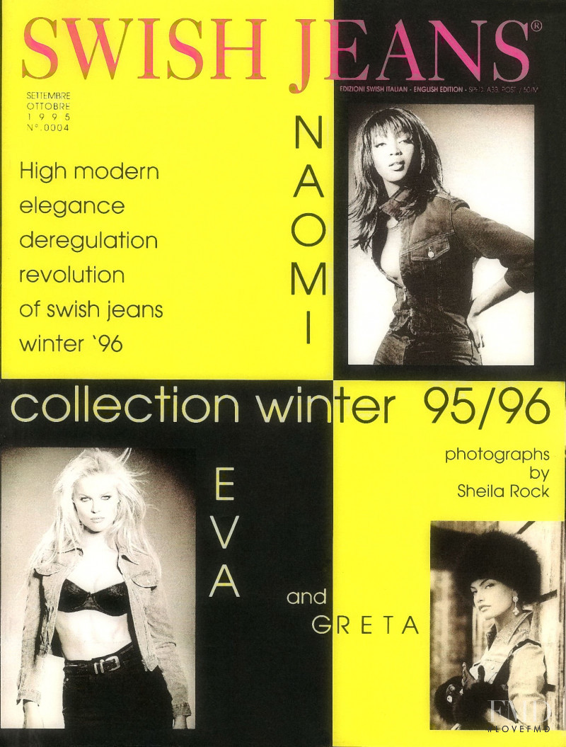 Eva Herzigova featured in  the Swish Jeans advertisement for Autumn/Winter 1996