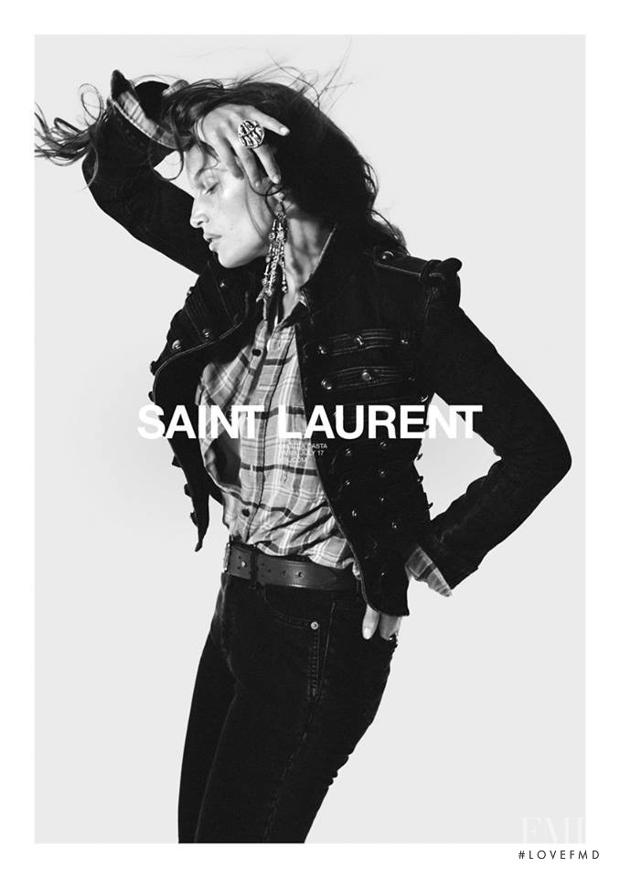 Laetitia Casta featured in  the Saint Laurent advertisement for Spring/Summer 2018