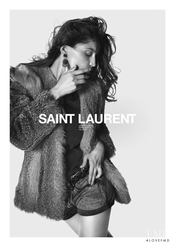 Laetitia Casta featured in  the Saint Laurent advertisement for Spring/Summer 2018