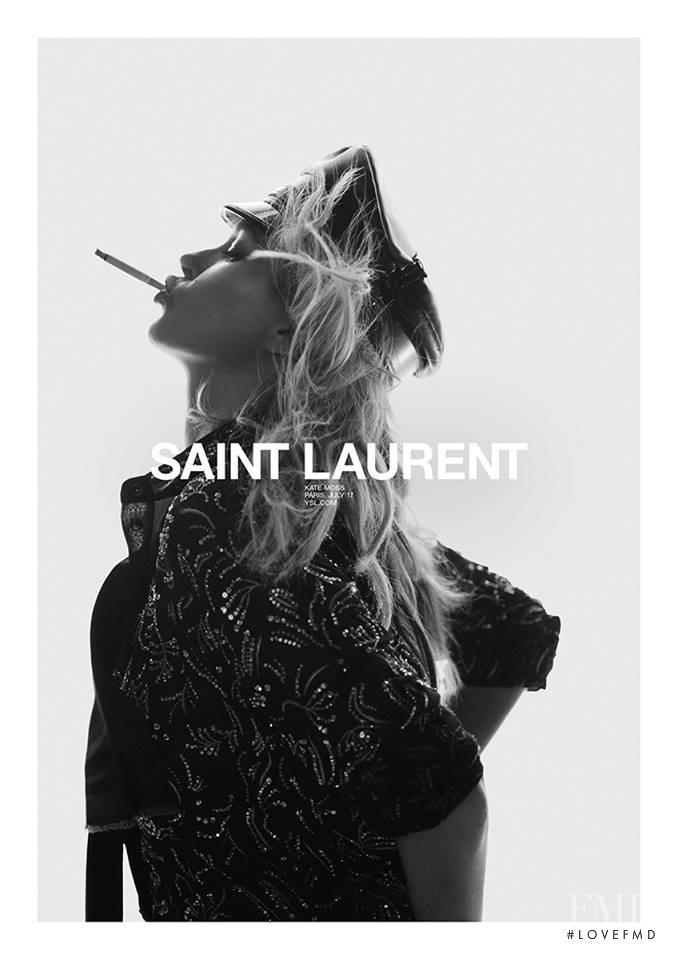 Kate Moss featured in  the Saint Laurent advertisement for Spring/Summer 2018
