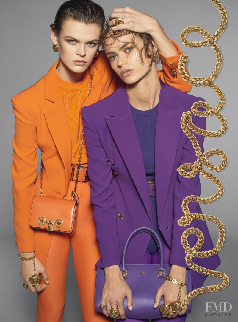 Birgit Kos featured in  the Versace advertisement for Spring/Summer 2018