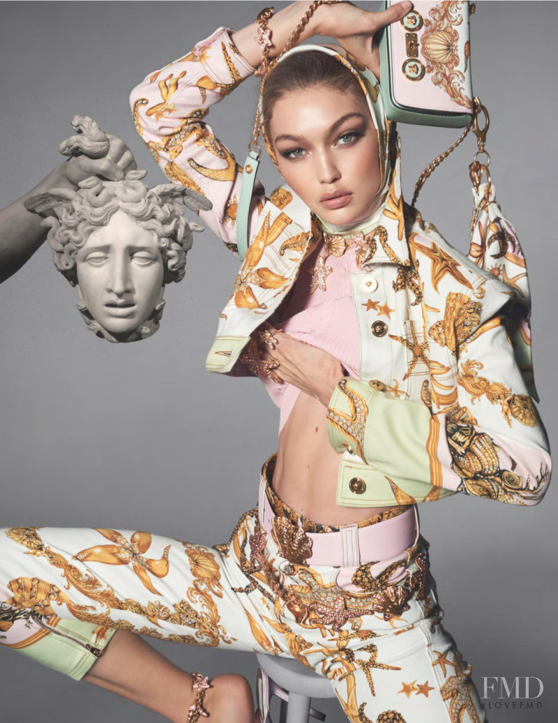 Gigi Hadid featured in  the Versace advertisement for Spring/Summer 2018