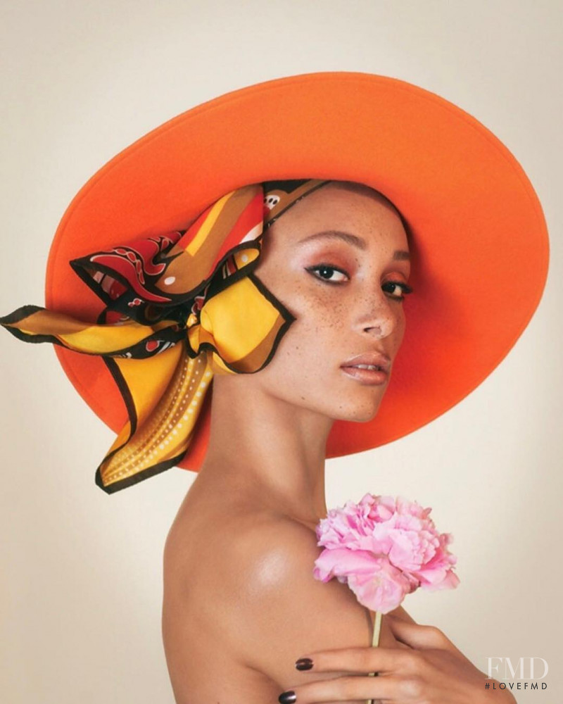 Adwoa Aboah featured in  the Marc Jacobs Beauty advertisement for Spring/Summer 2018