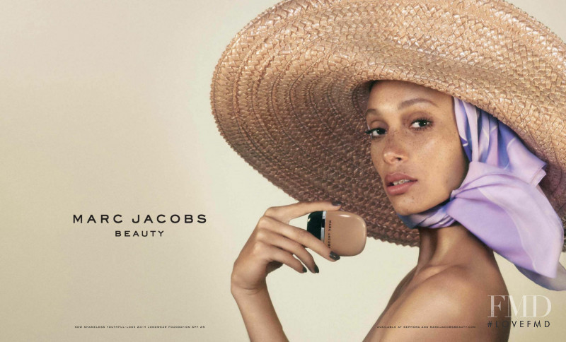 Adwoa Aboah featured in  the Marc Jacobs Beauty advertisement for Spring/Summer 2018