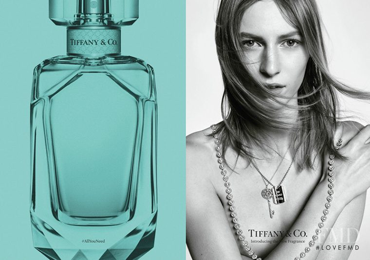 Julia Nobis featured in  the Tiffany & Co. The Fragrance advertisement for Autumn/Winter 2017