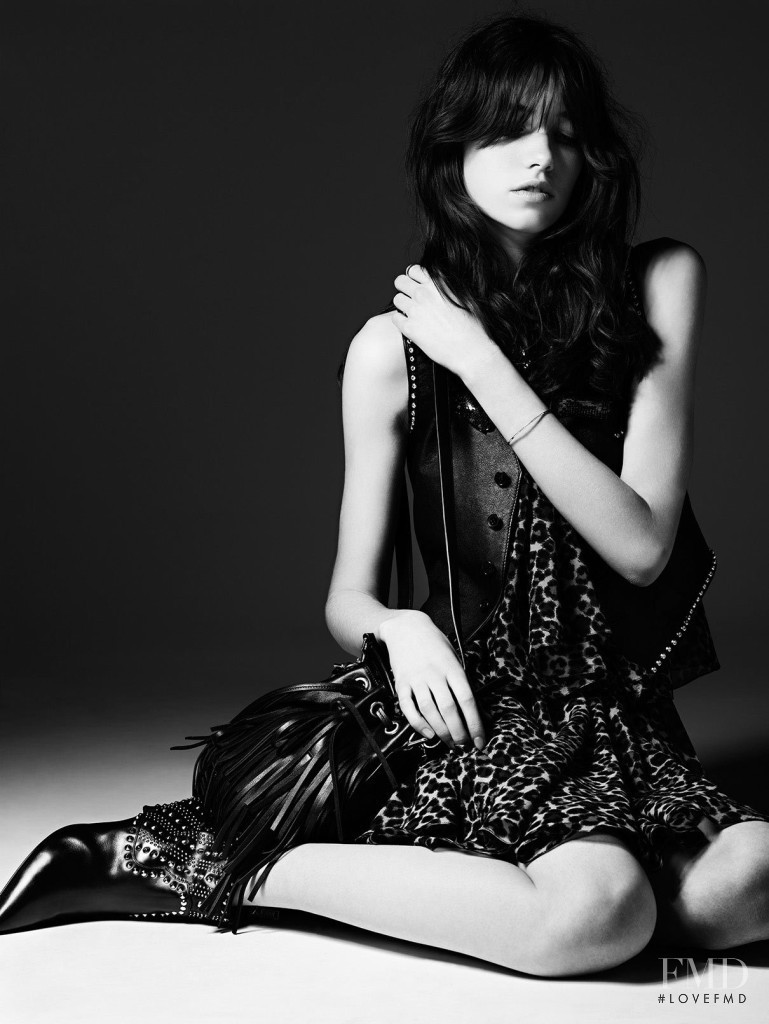 Grace Hartzel featured in  the Saint Laurent advertisement for Pre-Fall 2014
