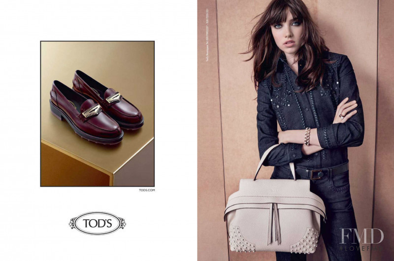Grace Hartzel featured in  the Tod\'s advertisement for Autumn/Winter 2015