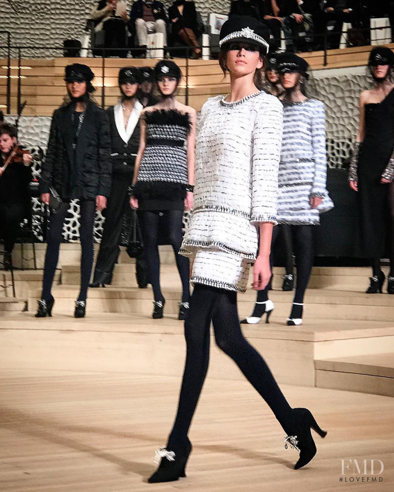 Kaia Gerber featured in  the Chanel fashion show for Pre-Fall 2018
