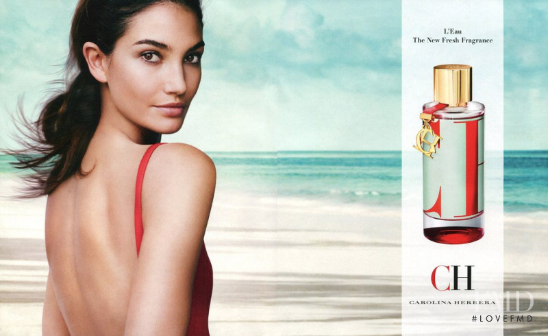 Lily Aldridge featured in  the CH Carolina Herrera L\'Eau The New Fresh Fragrance advertisement for Summer 2017